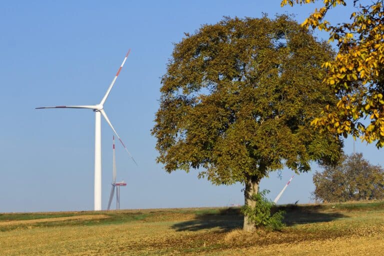 Windkrafträder in der Landschaft
