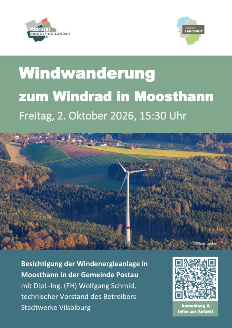 Plakat Windwanderung zum Windrad in Moosthann